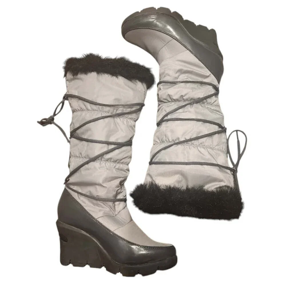 Cougar Barley Mid Calf Snow Boots Women's Size 8M Gray Outdoor Hiking